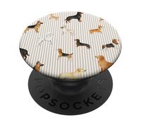 Patrón de Raza de Cachorro de Rayas Neutras para mamá de Perro PopSockets PopGrip Adhesivo