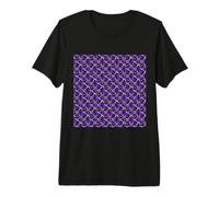 Patrón de repetición de Curva Abstracta Azul sobre Gris de los años Ochenta Camiseta Premium