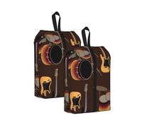 Patrón de Rock de batería Retro， Bolsas de Viaje para Zapatos (Paquete de 2), Bolsas Impermeables para Guardar Zapatos, Organizador de Zapatos para Viajes y hogar.