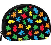 Patrón de Rompecabezas de concienciación sobre el Autismo Mujeres y niñas Monedero de Moda Lindo Bolso de la Cartera Bolsa de Cambio Titular de la Llave
