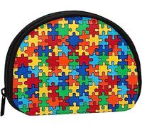 Patrón de Rompecabezas de concienciación sobre el Autismo Mujeres y niñas Monedero de Moda Lindo Bolso de la Cartera Bolsa de Cambio Titular de la Llave