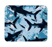 Patrón De Salpicaduras De Tiburones Azules Mouse Pad Portátil Alfombrilla De Escritorio Duradero Mousepad para Gaming Pc Ordenador 25X30Cm