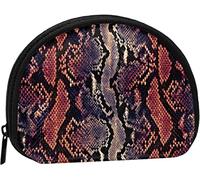 Patrón de Serpiente de Piel de pitón, Bolsa de Maquillaje de Concha de Billetera, Bolsa de Almacenamiento para Mujer, Monedero pequeño, Bolsa de Cambio de Concha