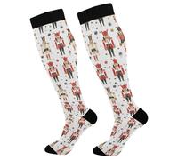 Patrón De Soldado Cascanueces Calcetines Altos Largos 50Cm Deporte Calcetines De Viaje Unisex Socks Para Varicosas Recuperación Circulación
