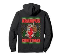 Patrón de suéter feo de Navidad Krampus Sudadera con Capucha