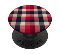 Patrón de Tela Digital sin Fisuras a Cuadros Escoceses de bú PopSockets PopGrip Adhesivo