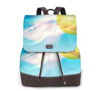 Patrón de tenis azul fuego,Mochila para mujer, impermeable, ligera, de piel sintética, moderna, para viajes.