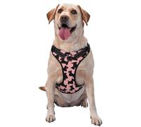 Patrón de Terrier escocés Rosa y Negro,Arnés para Mascotas, arnés Reflectante Ajustable para Perros,L