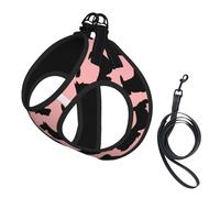 Patrón de Terrier escocés Rosa y Negro,Arnés para Mascotas, arnés Reflectante Ajustable para Perros,L
