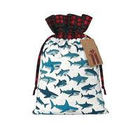 Patrón de tiburón con varios gestos, bolsas de regalo de Navidad de alta calidad, ideal para eventos festivos, complemento perfecto para tu arte