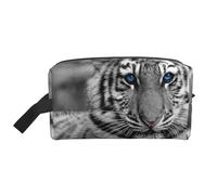Patrón de Tigre Blanco, Bolsa de Maquillaje Bolsa de cosméticos Bolsa de artículos de tocador de Viaje portátil Organizador de Bolsa de Maquillaje