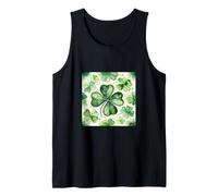 Patrón de tréboles de 4 Hojas Feliz día de San Patricio Lucy Irlanda mamá Camiseta sin Mangas