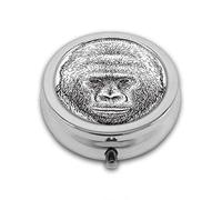 Patrón de un primer plano animal salvaje retrato personalizado redondo SilverBox bolsillo 2.1 pulgadas - 3 compartimentosBox/pastillero bolsillo