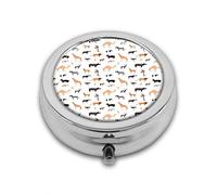 Patrón de varios animales salvajes tropicales personalizados redondo SilverBox Pocket 2.1" - 3 compartimentosBox/Pastillero bolsillo