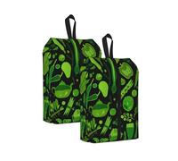 Patrón de Vegetales Verdes， Bolsas de Viaje para Zapatos (Paquete de 2), Bolsas Impermeables para Guardar Zapatos, Organizador de Zapatos para Viajes y hogar.