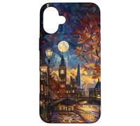 Patrón de vidrieras de Londres Carcasa para iPhone 16 Plus