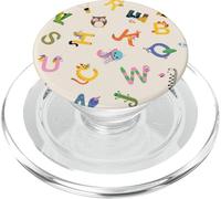 Patrón del alfabeto de regreso a la escuela lindo patrón del alfabeto ABC PopSockets PopGrip para MagSafe