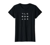 Patrón del Alfabeto Hangul Coreano Camiseta gráfica económica, Mujer, Negro, S