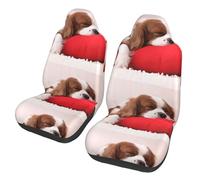 Patrón del Cavalier King Charles Spaniel,Funda para Asiento de Coche Protectores para Asientos Delanteros de Coche, 2 Unidades