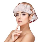 Patrón del Cavalier King Charles Spaniel,Gorro de dormir de satén para adultos - Gorro de dormir elástico para mujer, cubrecabello nocturno