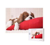 Patrón del Cavalier King Charles Spaniel,Rompecabezas de Madera de 300 Piezas, Juego Familiar, Rompecabezas para Adultos, Adolescentes, decoración del hogar