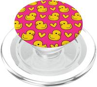 Patrón Divertido Amarillo bebé Pato y Corazones para niñas y Mujeres PopSockets PopGrip para MagSafe