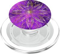 Patrón Espacial Mandala púrpura Yoga Meditación Espiritual PopSockets PopGrip para MagSafe