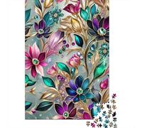 Patrón Floral Adornado 1000 Piezas Papel Ecológico Rompecabezas Clásicos Amantes De La Familia Descompresión Juego Regalos Paquete De Valor 70x50cm/1000pcs