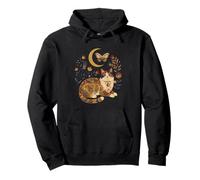Patrón Floral Boho Celestial Calico Cat Moon Sudadera con Capucha