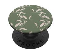 Patrón Floral botánico Minimalista sin Costuras en Verde Salvia PopSockets PopGrip Adhesivo