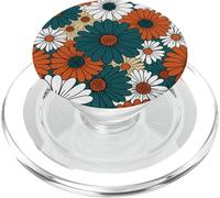 Patrón Floral de Margaritas Retro de los años 70 Groovy Flowers PopSockets PopGrip para MagSafe