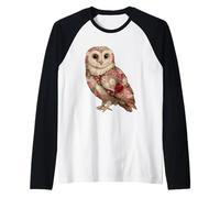 Patrón Floral de Retazos de búho Bohemio Vintage Camiseta Manga Raglan
