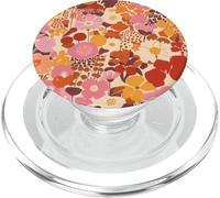 Patrón Floral Llamativo en Rosa, Naranja y caléndula PopSockets PopGrip para MagSafe