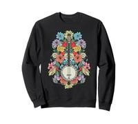 Patrón Floral Popular de Bluegrass con Cuerdas Vintage de Banjo Sudadera