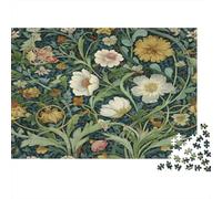 Patrón Floral Puzzle 1000 Piezas De Cartón Grueso Juego De Rompecabezas En Paquete Anti Estrés Adultos para Actividad para Sobremesa como Regalo Original 52x38cm/1000pcs