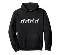 Patrón Floral Silueta Schnauzer Perro Amante Sudadera con Capucha