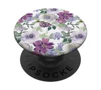 Patrón Floral sin Fisuras de Rosas y Flores botánicas PopSockets PopGrip Adhesivo