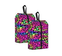 Patrón geométrico Abstracto de neón Brillante， Bolsas de Viaje para Zapatos (Paquete de 2), Bolsas Impermeables para Guardar Zapatos, Organizador de Zapatos para Viajes y hogar.