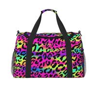 Patrón geométrico Abstracto de neón Brillante,Bolsas Deportivas, Bolsos de Viaje Deportivos Cruzados de Mano, Bolsas de Viaje de Gran Capacidad para Mujeres y Hombres.