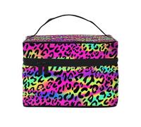 Patrón geométrico Brillante de neón Abstracto, Bolsa de Maquillaje Bolsa de cosméticos Bolsa de Aseo de Viaje portátil Estuche para lápices