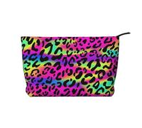 Patrón geométrico Brillante de neón Abstracto,Neceser de Pana, Neceser de Maquillaje portátil, Neceser de Viaje