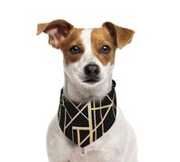 Patrón geométrico de Dos Lados Estilo Art déco,Pañuelos de algodón para Perros, Bufandas Ajustables para Mascotas,L
