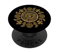 Patrón geométrico de símbolos étnicos en Estilo Ornamental PopSockets PopGrip Adhesivo