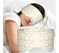 Patrón geométrico dorado, Antifaz para dormir, ideal para el hogar, viajes y trabajo por turnos. Cubre completamente los ojos y bloquea la luz.
