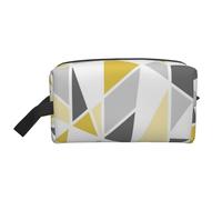 Patrón Geométrico En Amarillo Y Gris, Bolsa de Maquillaje Bolsa de cosméticos Bolsa de artículos de tocador de Viaje portátil Organizador de Bolsa de Maquillaje