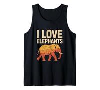 Patrón geométrico I Love Elephants Camiseta sin Mangas