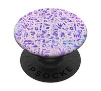 Patrón geométrico púrpura Diseño gráfico Moderno PopSockets PopGrip Adhesivo