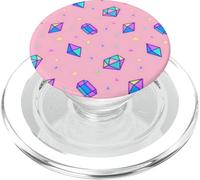 Patrón geométrico Rosa de Piedras Preciosas Estilo Memphis de los años 80 Retro PopSockets PopGrip para MagSafe