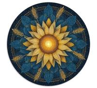 Patrón geométrico Sagrado,Yellow Solflower Rompecabezas Sostenibles Estampados para Adultos De Madera De 1000pcs (67.5x67.5cm)