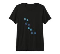 Patrón Huellas de Animales Azules Gato Perros Mascotas Patas Camiseta Premium